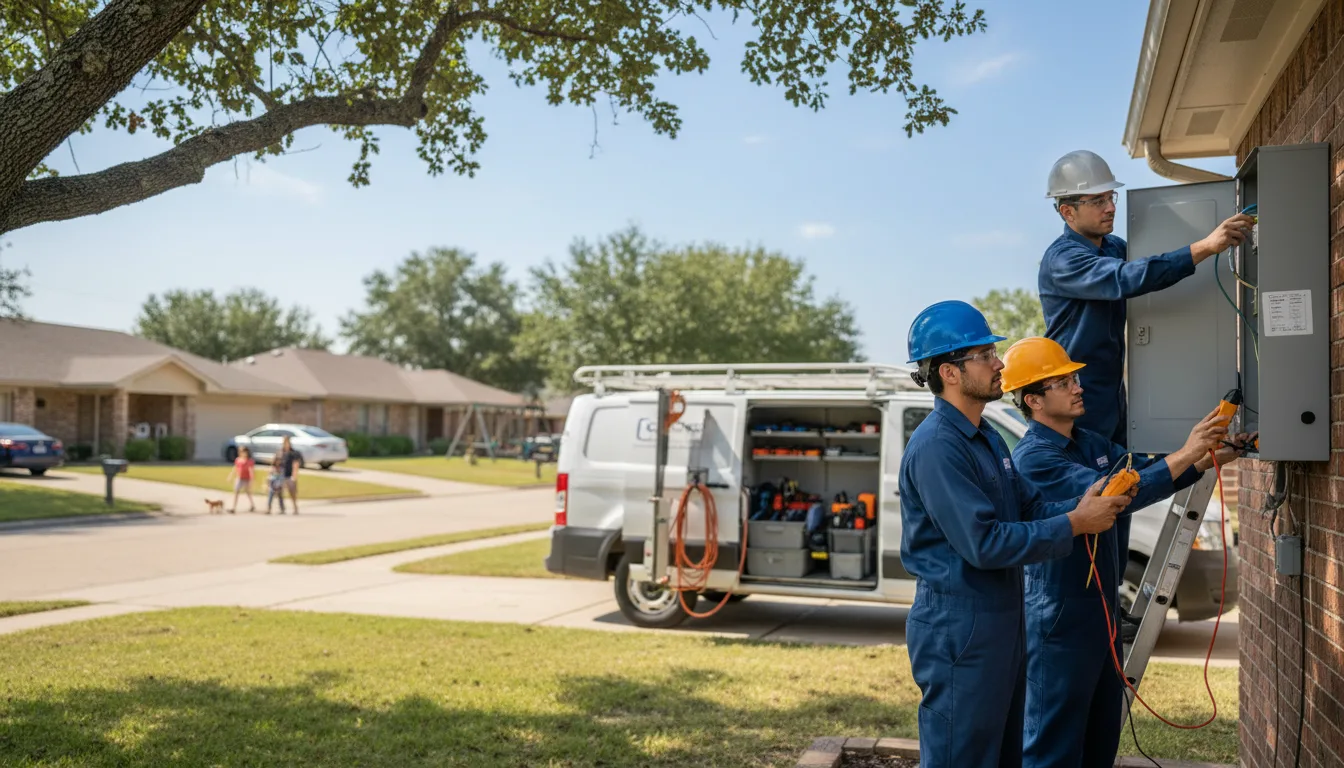 Certified electrician providing emergency electrical services in Rosston, TX